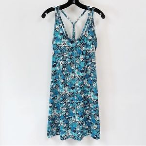 Patagonia strappy blue floral latticeback dress size S